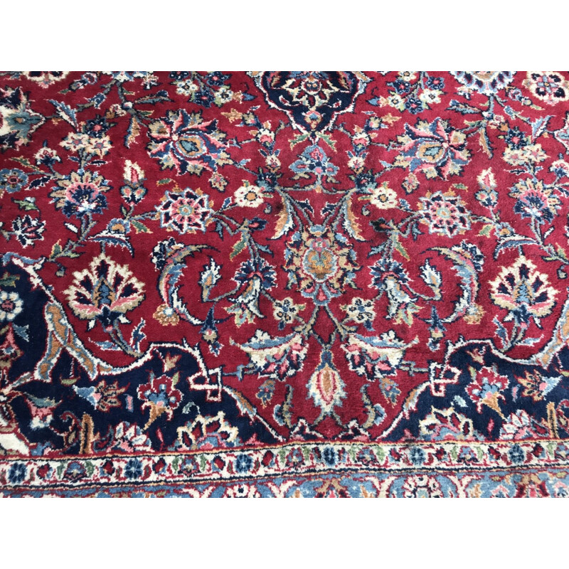 Tapis vintage perse en laine et coton 1970