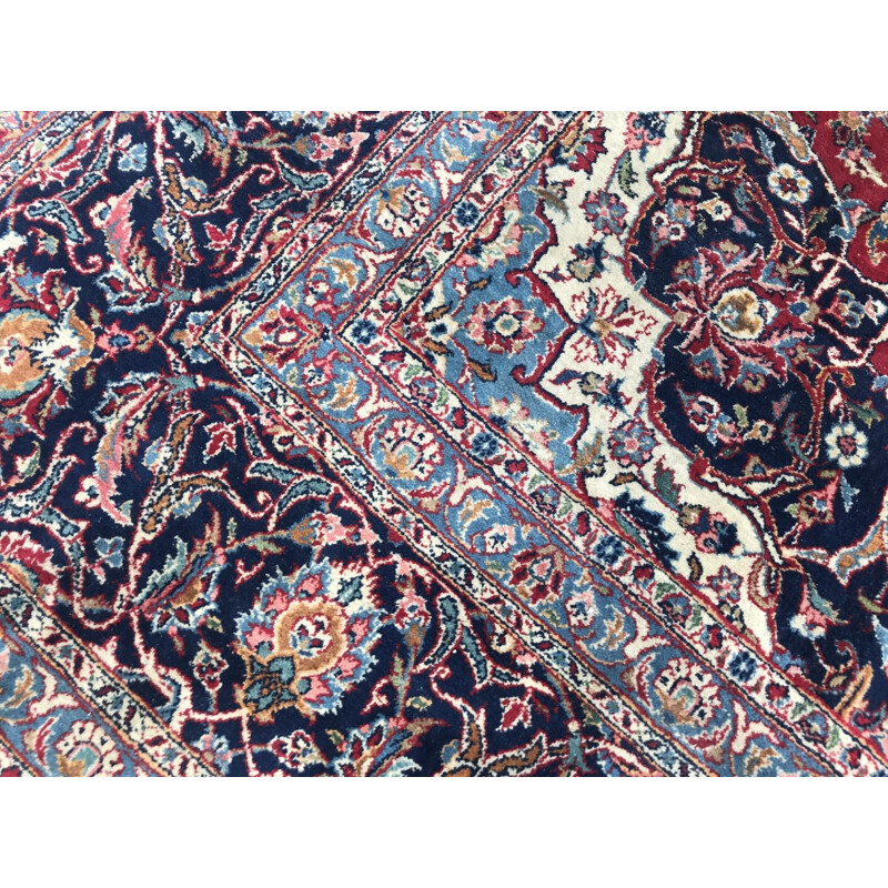 Tapis vintage perse en laine et coton 1970