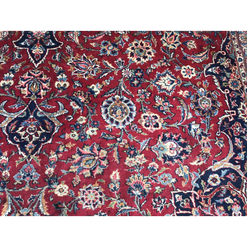 Tapis vintage perse en laine et coton 1970