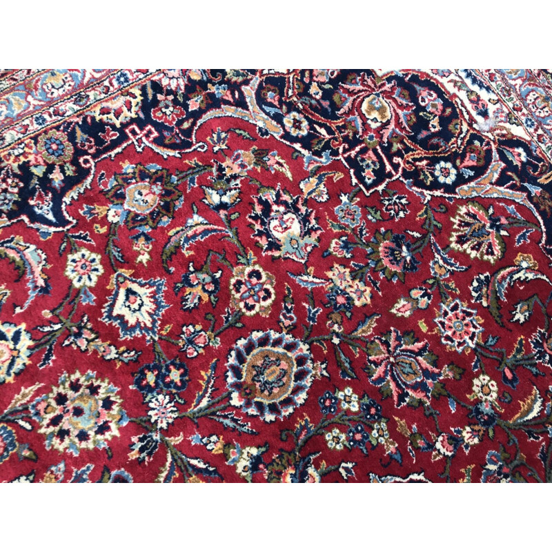 Tapis vintage perse en laine et coton 1970