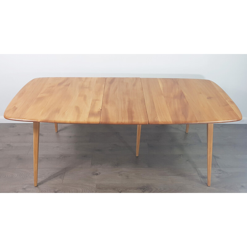 Table vintage extensible pour Ercol en hêtre et orme 1960