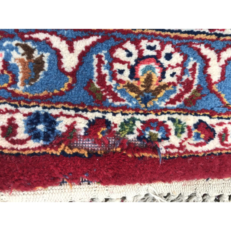 Tapis vintage perse en laine et coton 1970