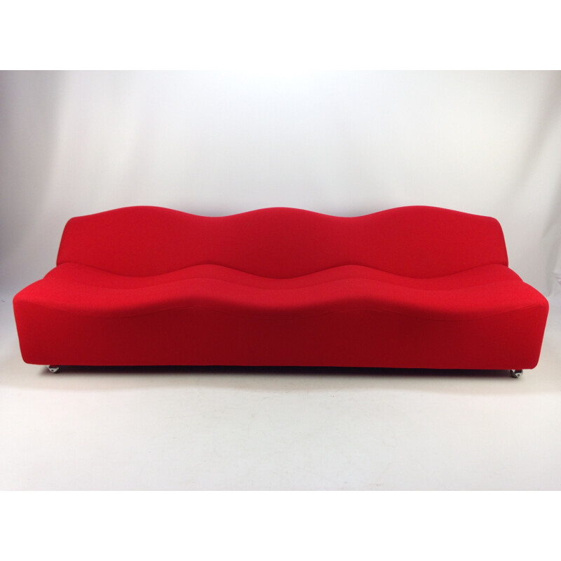 Vintage red ABCD sofa by Pierre Paulin
