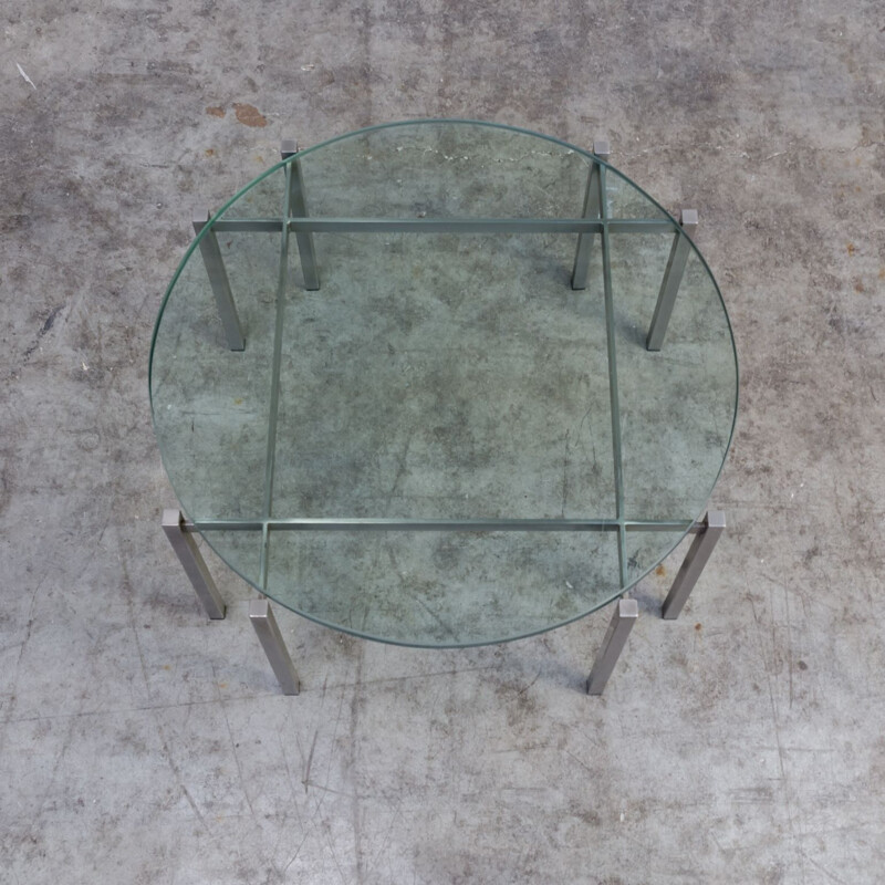 Table basse ronde vintage en verre