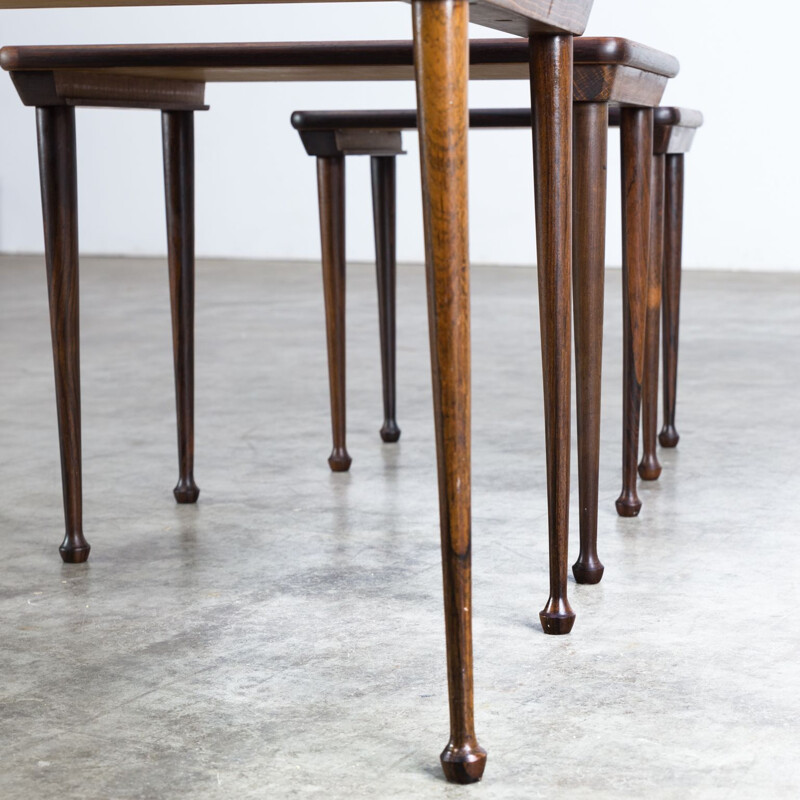 Set of 3 nesting tables in rosewood