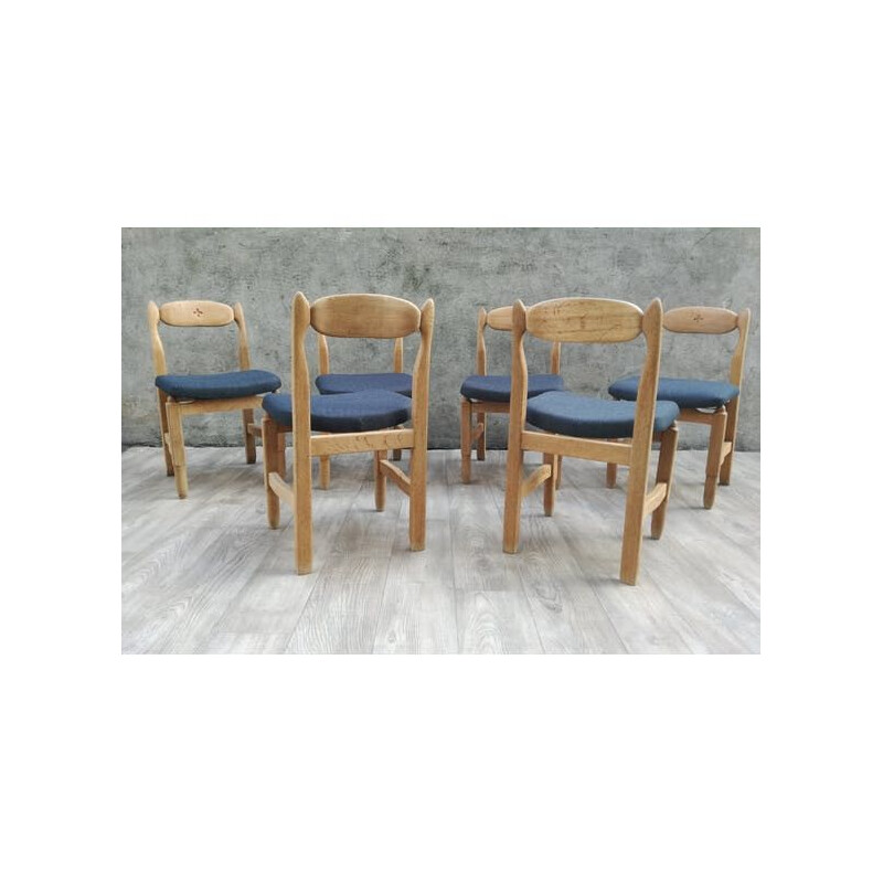 Set of 6 Lorraine chairs by Guillerme and Chambron