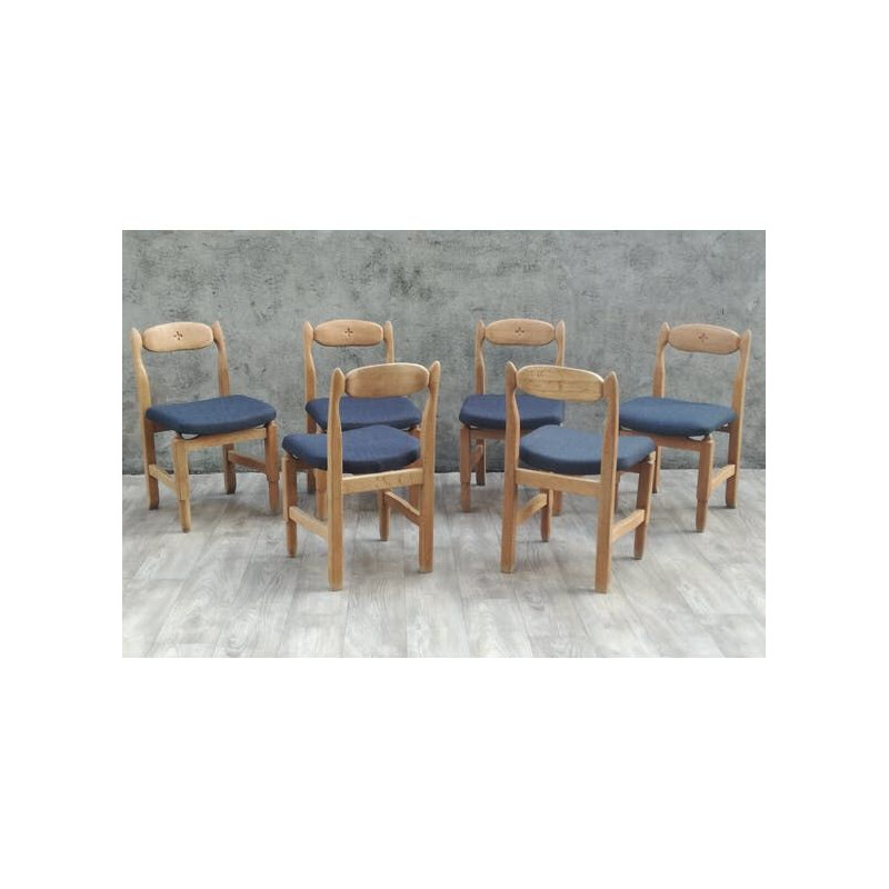 Set of 6 Lorraine chairs by Guillerme and Chambron