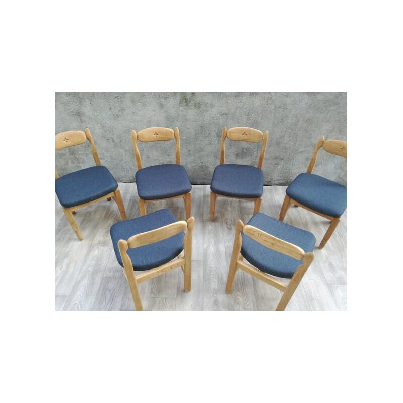 Set of 6 Lorraine chairs by Guillerme and Chambron