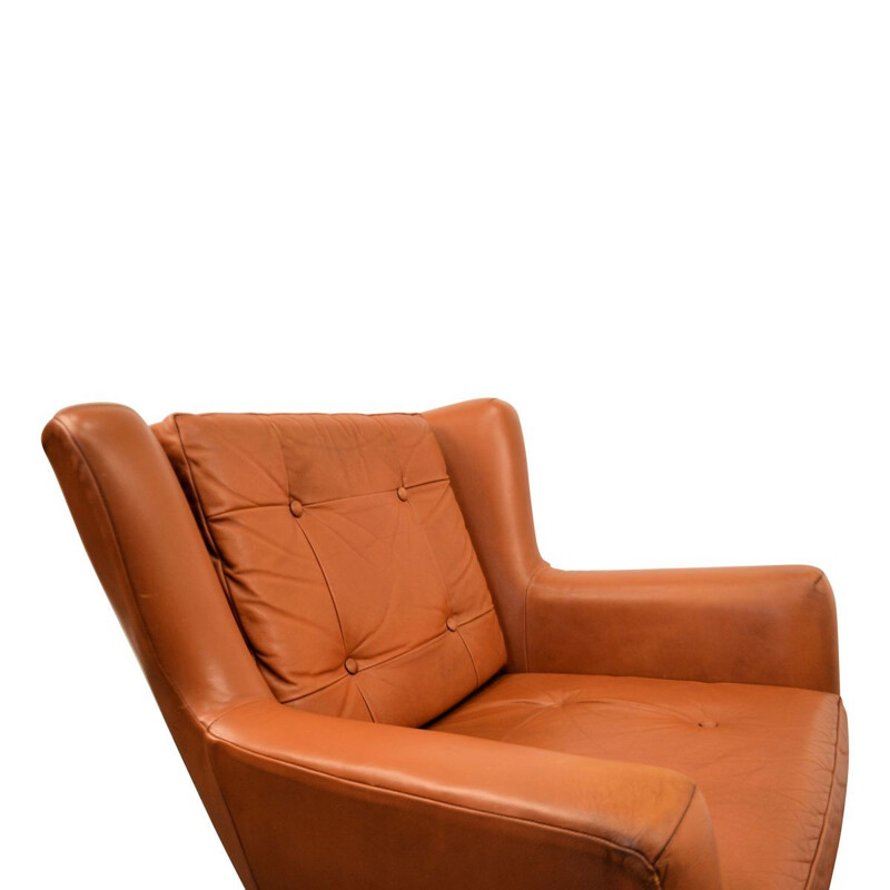 Suite de 2 fauteuils pivotants en cuir par Skjold Sorensen