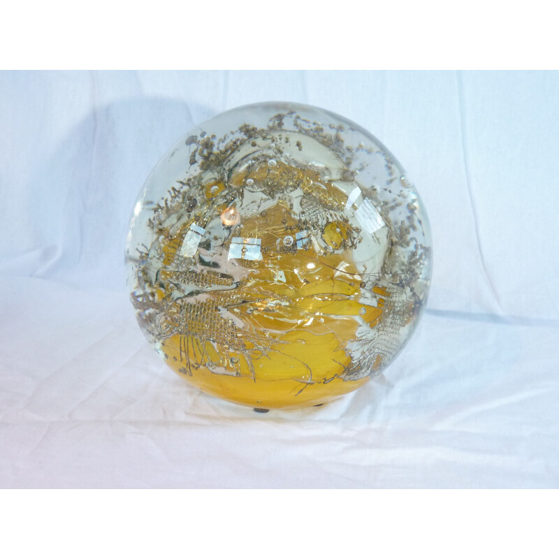 Boule vintage en verre soufflé par Helmut Huntsdorfer