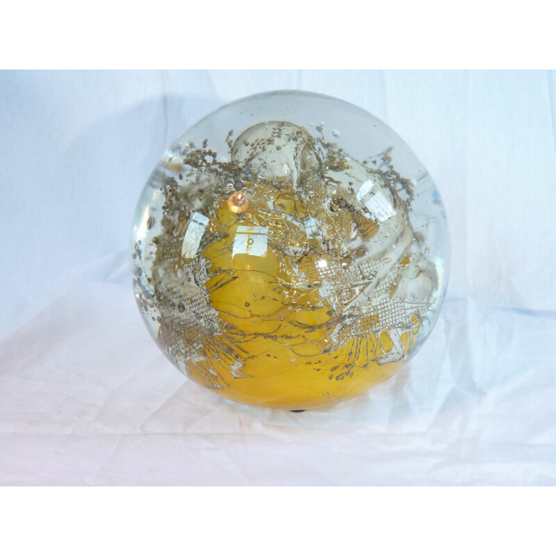 Vintage blown glass ball by Helmut Huntsdorfer