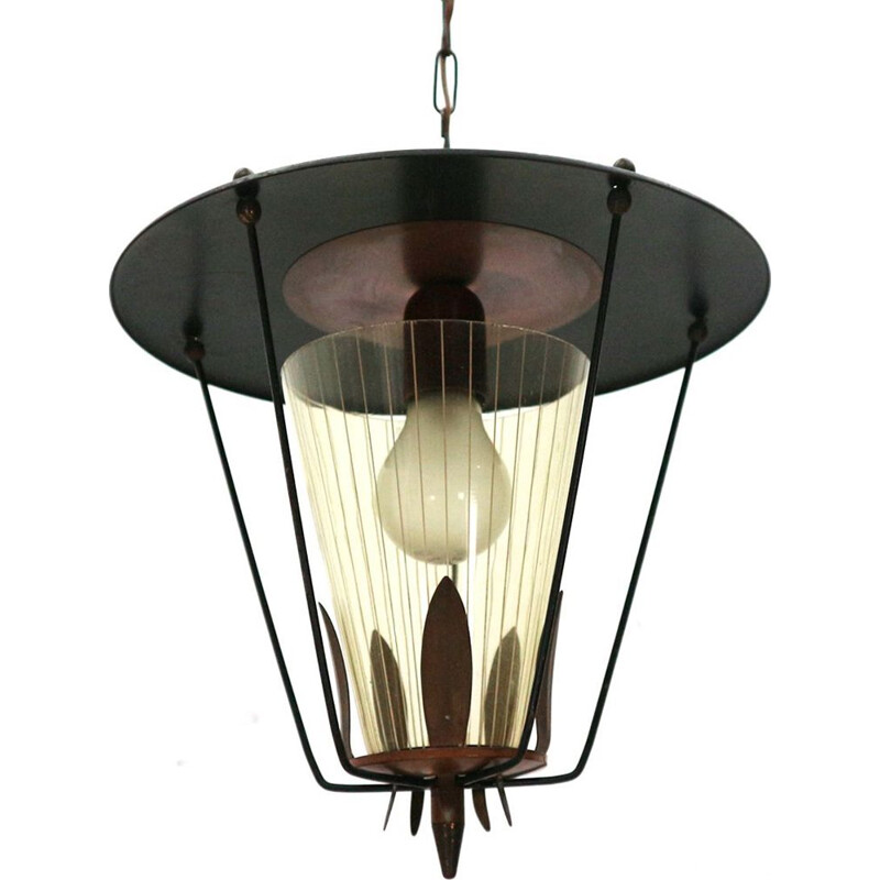 Vintage pendant lamp "Lampion" in steel