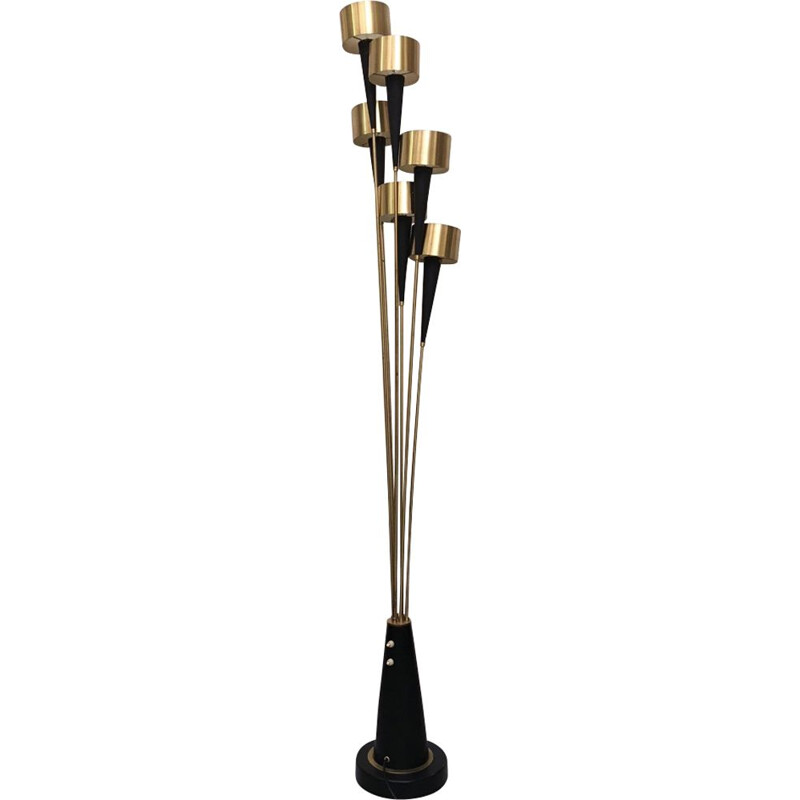 Vintage Bouquet floor lamp in copper and brass 1960