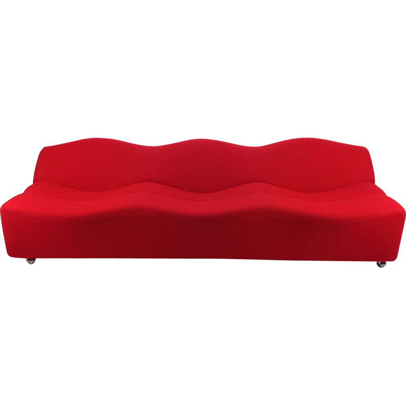 Vintage red ABCD sofa by Pierre Paulin