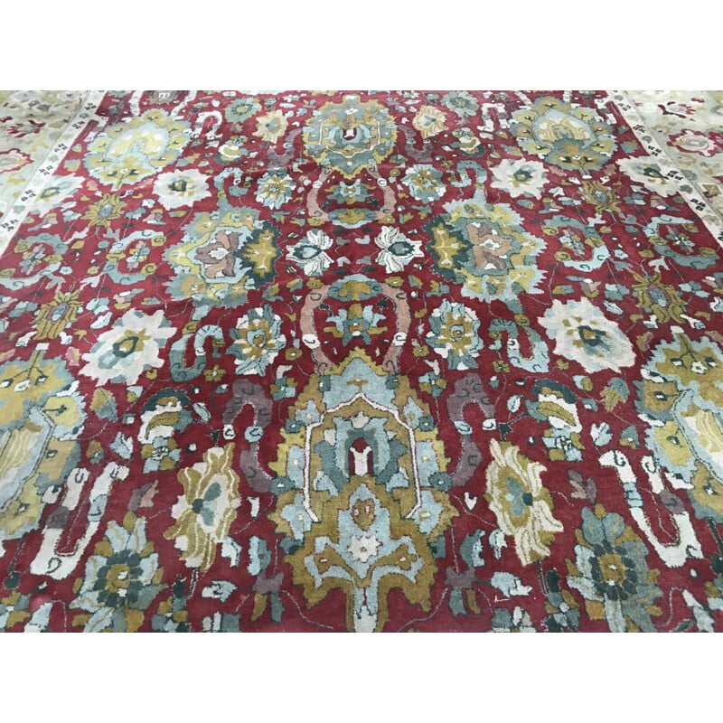 Grand tapis vintage français points de Lys