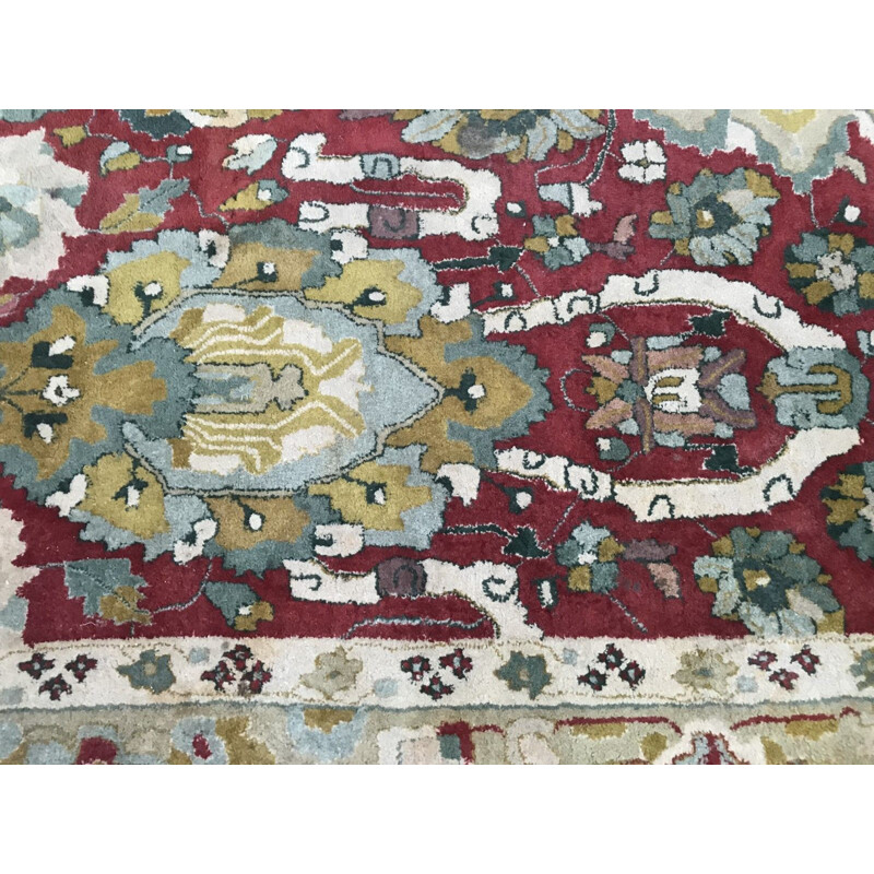 Grand tapis vintage français points de Lys