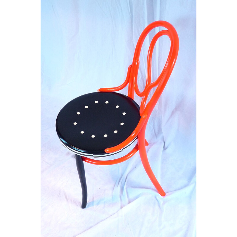 Vintage rode stoel van Thonet