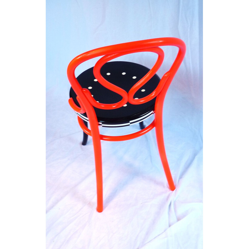 Vintage rode stoel van Thonet