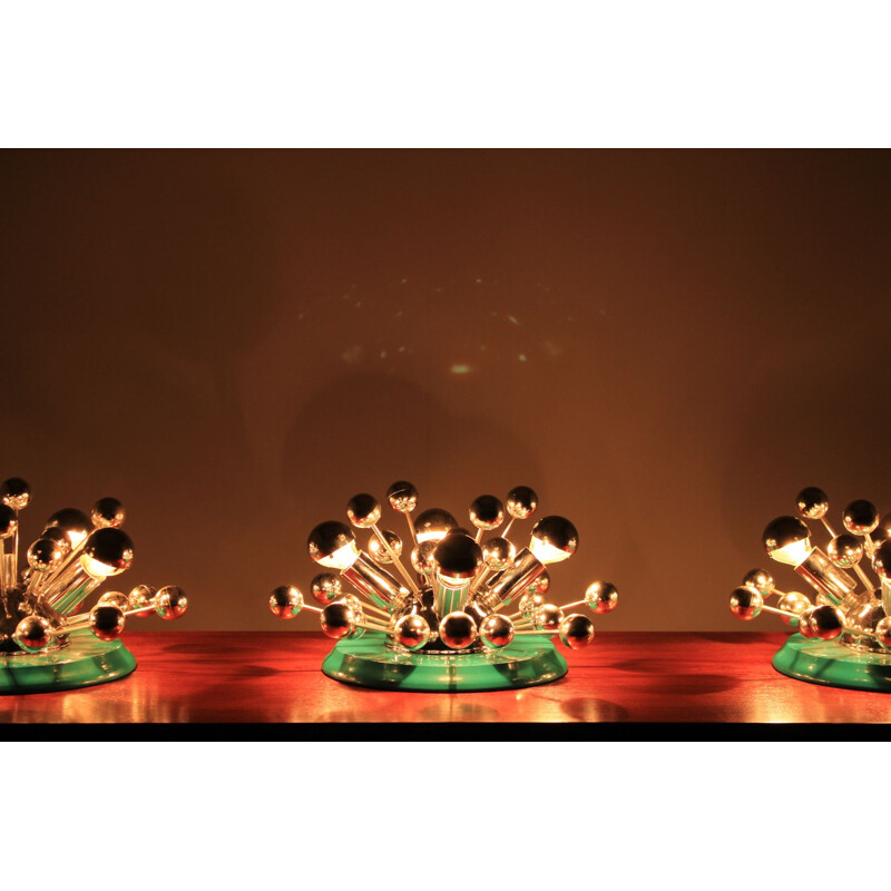 Set of 3 vintage Sputnik wall lamps