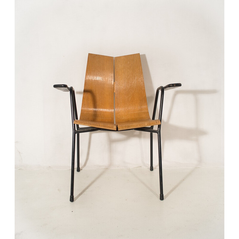 Armchair in wood and metal, Hans BELLMANN - 1950s