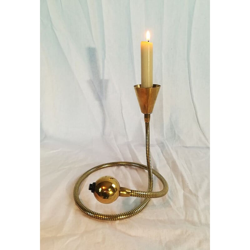 Vintage articulated brass candleholder by Catelani and Smith