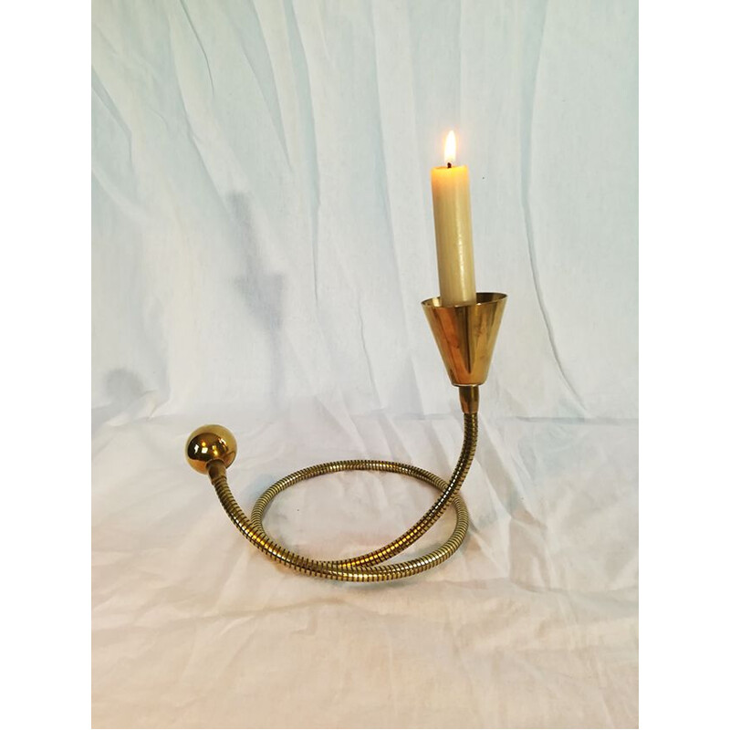 Vintage articulated brass candleholder by Catelani and Smith
