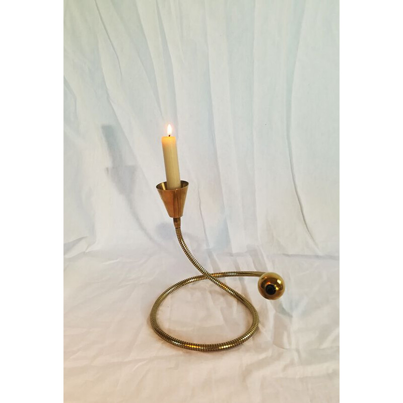 Vintage articulated brass candleholder by Catelani and Smith