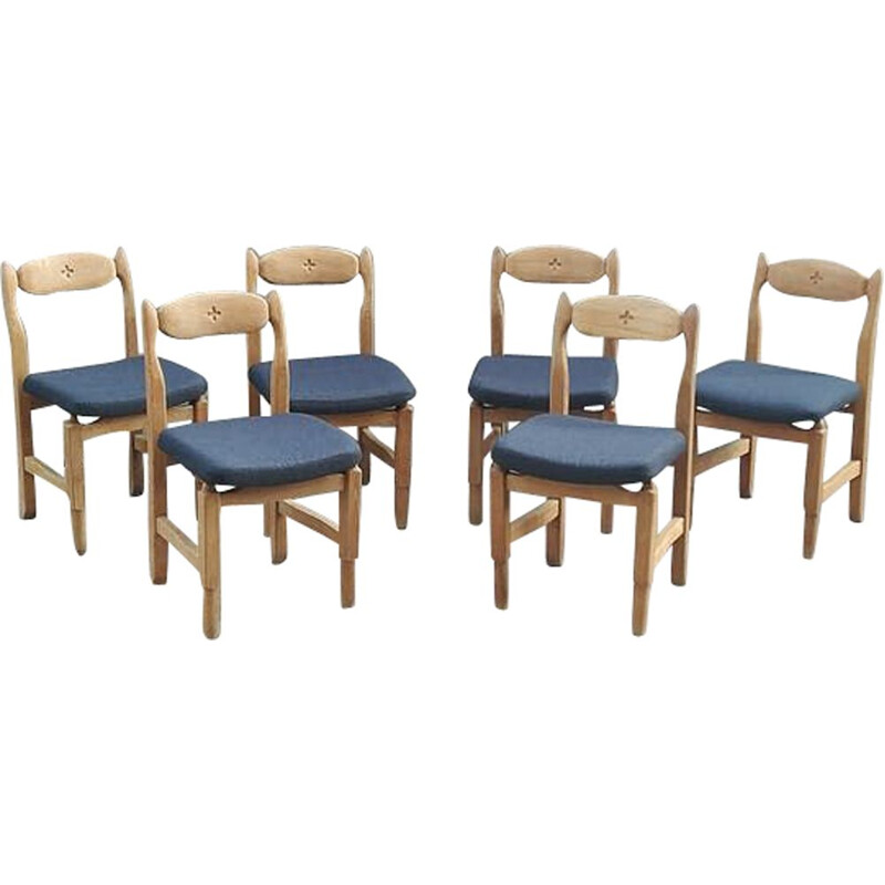 Set of 6 Lorraine chairs by Guillerme and Chambron