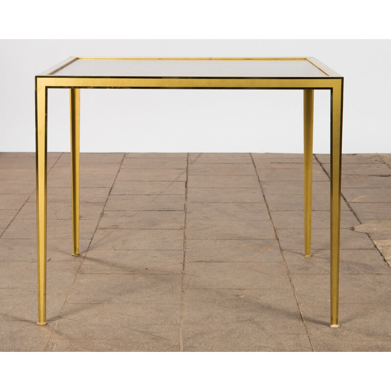 Table vintage carrée en laiton doré par Vereinigte Werkstätten 1960