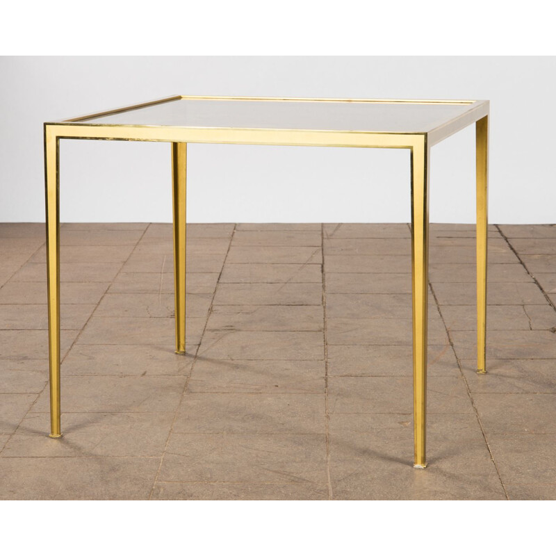 Vintage golden square brass table by Vereinigte Werkstätten 1960