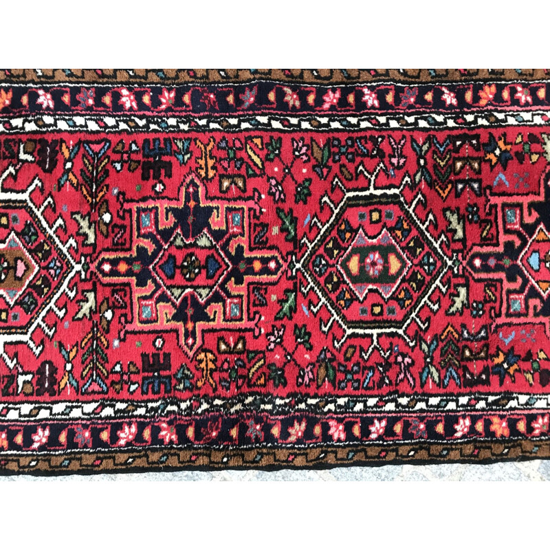 Vintage persian red carpet in wool and cotton 1980