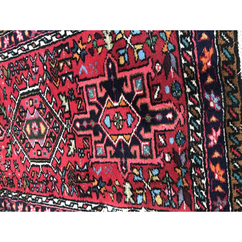 Vintage persian red carpet in wool and cotton 1980