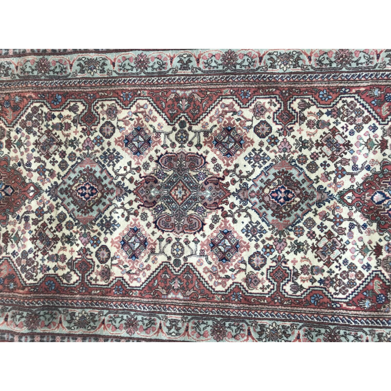 Vintage handmade Transylvania carpet in velvet and cotton