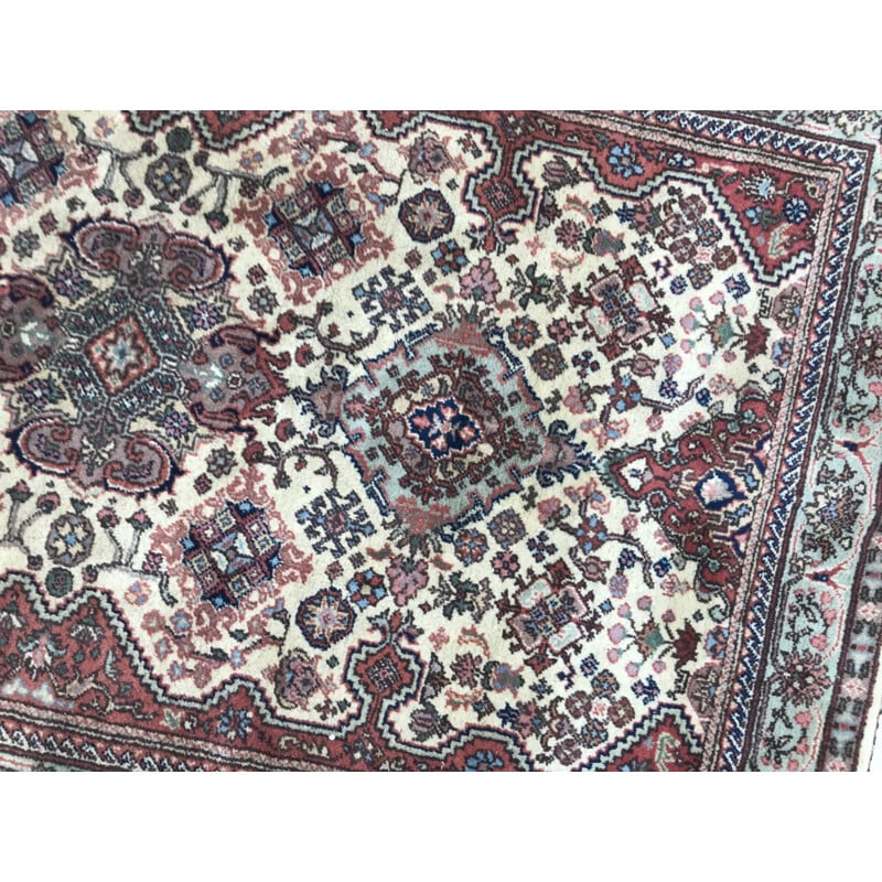 Vintage handmade Transylvania carpet in velvet and cotton