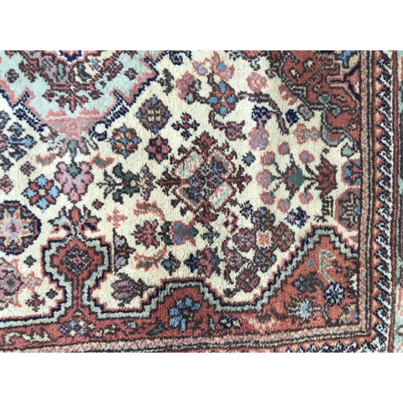 Vintage handmade Transylvania carpet in velvet and cotton