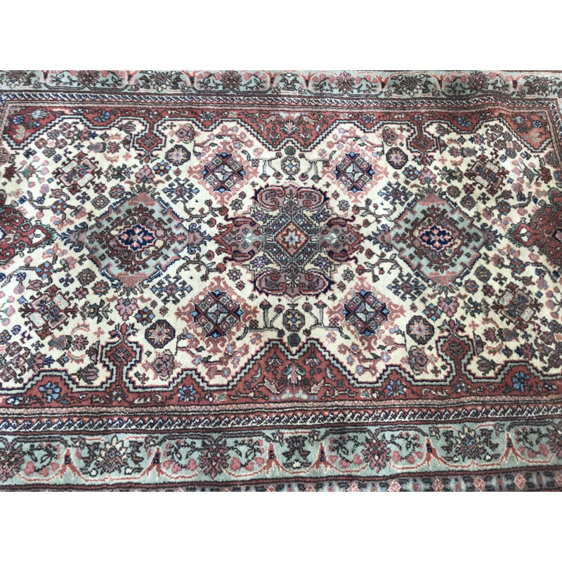 Vintage handmade Transylvania carpet in velvet and cotton