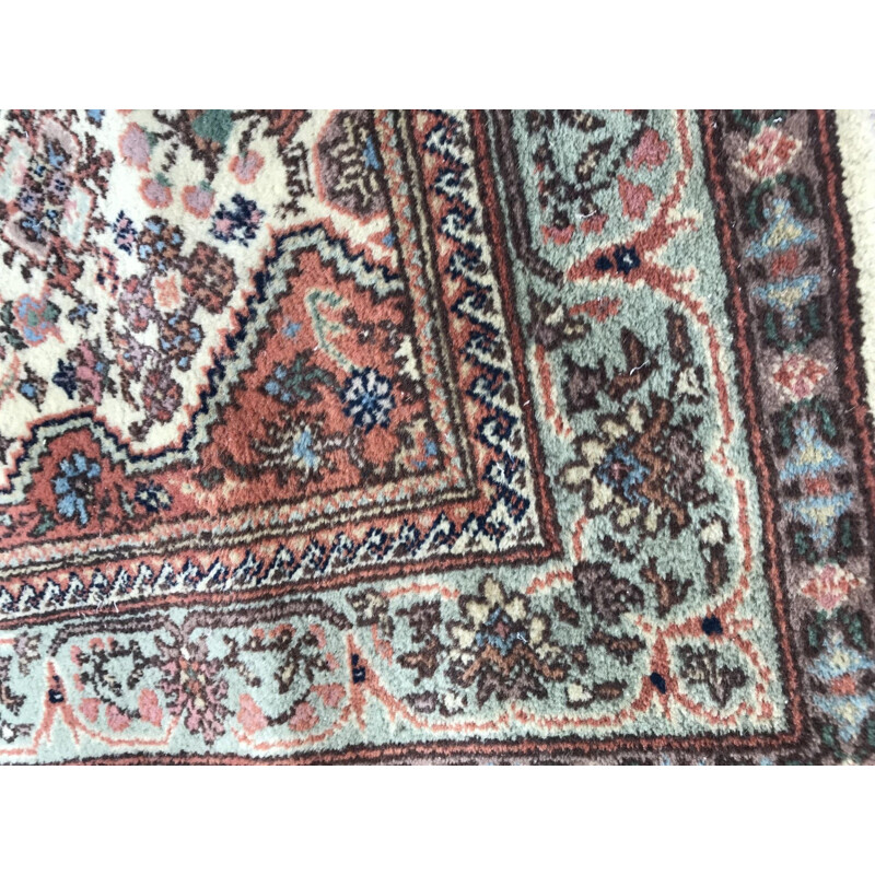 Vintage handmade Transylvania carpet in velvet and cotton