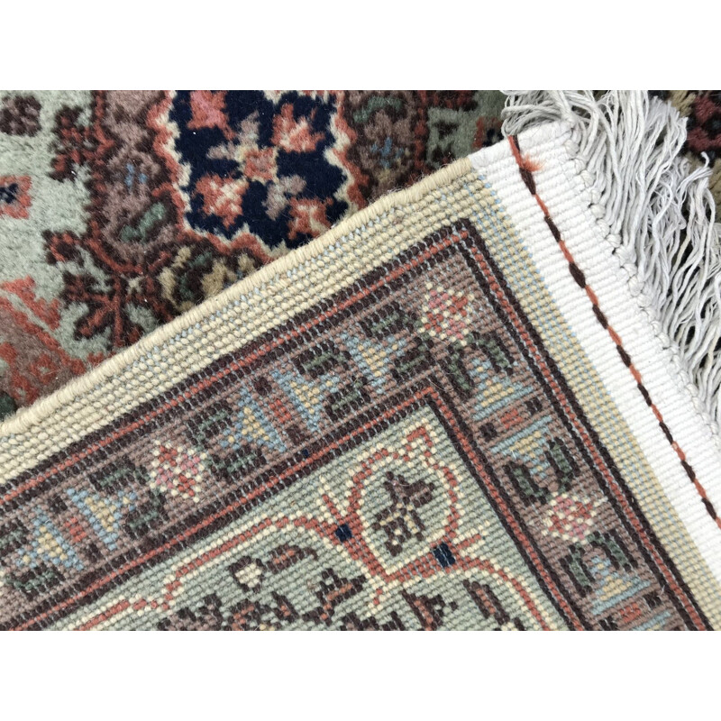 Vintage handmade Transylvania carpet in velvet and cotton