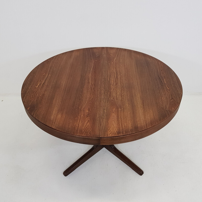 Table expandable Scandinavian vintage on mast - 1960