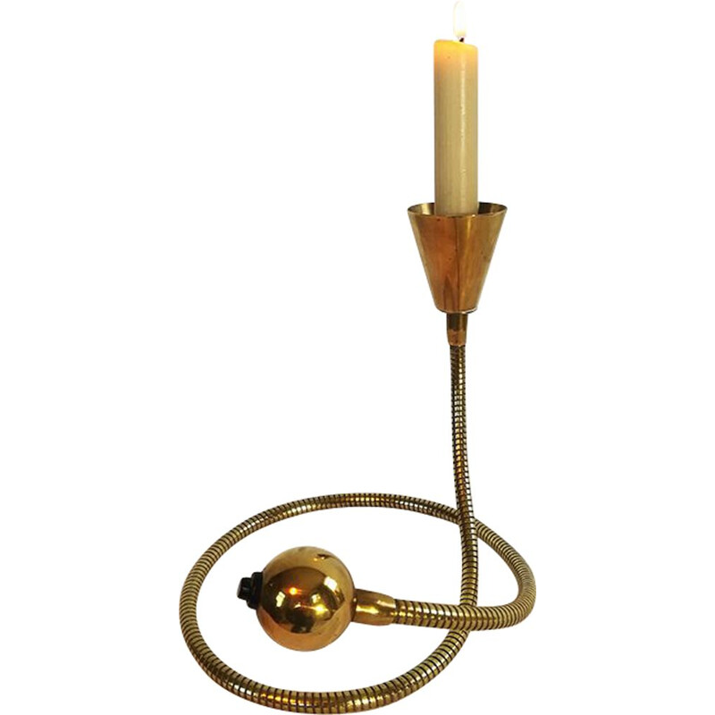 Vintage articulated brass candleholder by Catelani and Smith