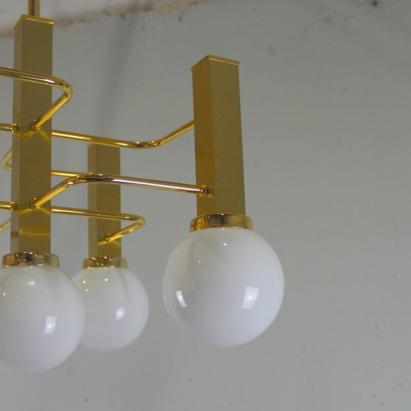 Vintage Italian chandelier in golden metal
