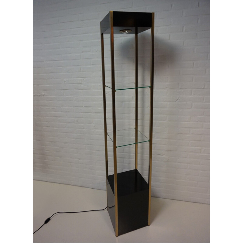 Vintage shelving unit from Belgochrom in metal and glass 1970
