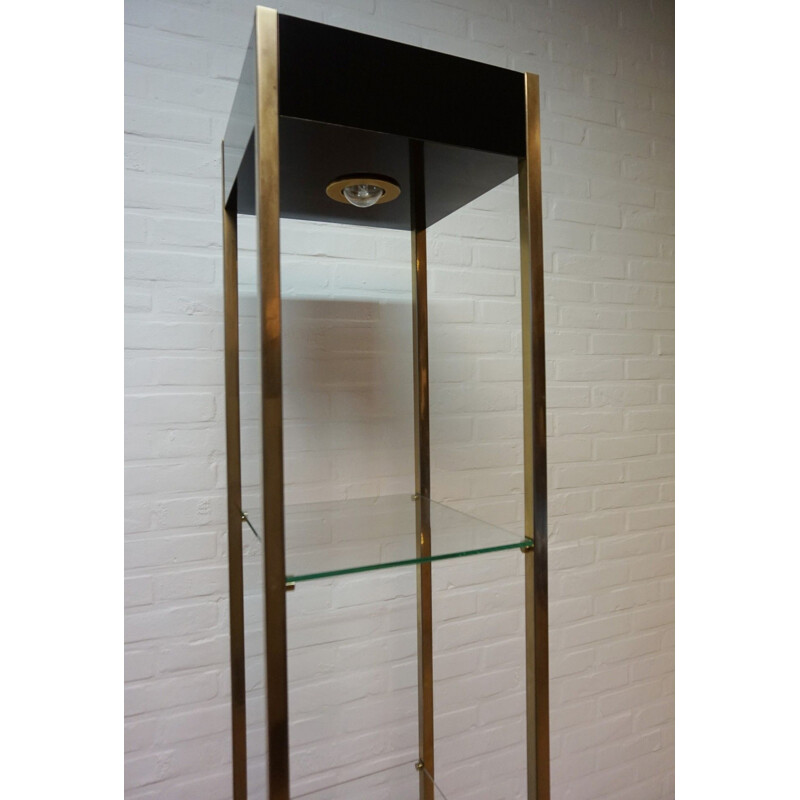 Vintage shelving unit from Belgochrom in metal and glass 1970