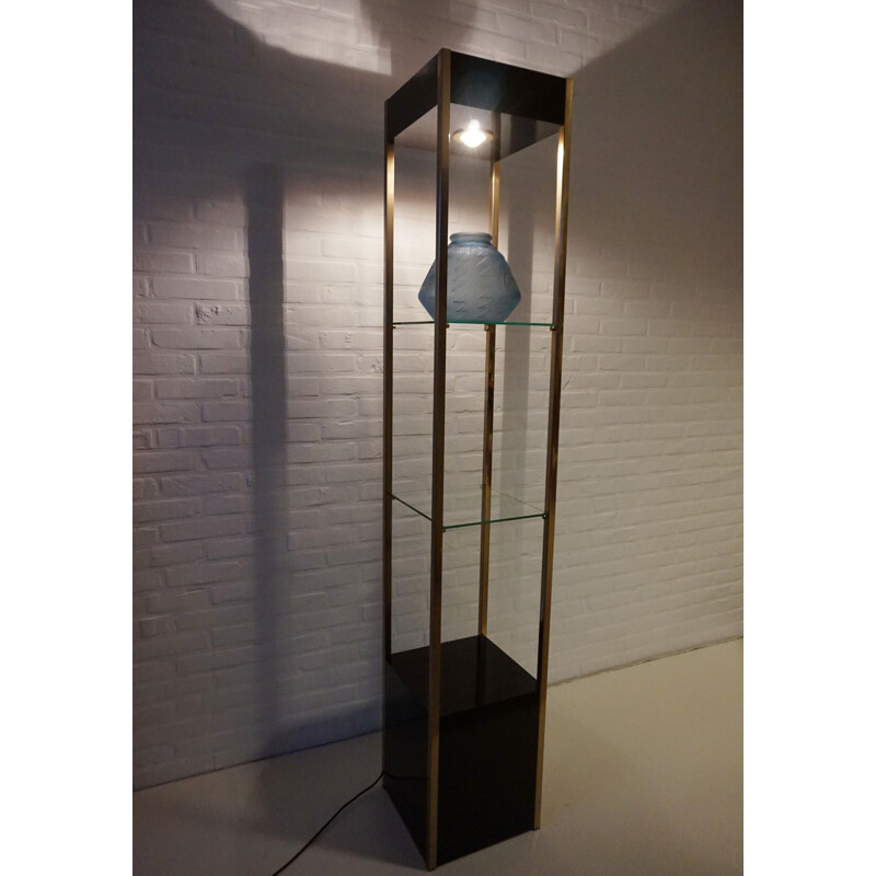 Vintage shelving unit from Belgochrom in metal and glass 1970