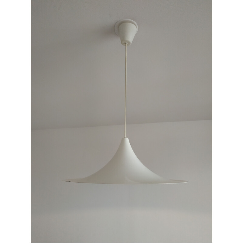 Vintage "Semi" hanging lamp from Fog & Morup in white aluminium 1970