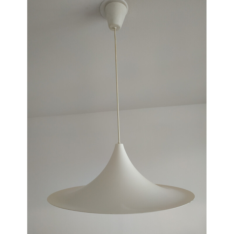 Vintage "Semi" hanging lamp from Fog & Morup in white aluminium 1970