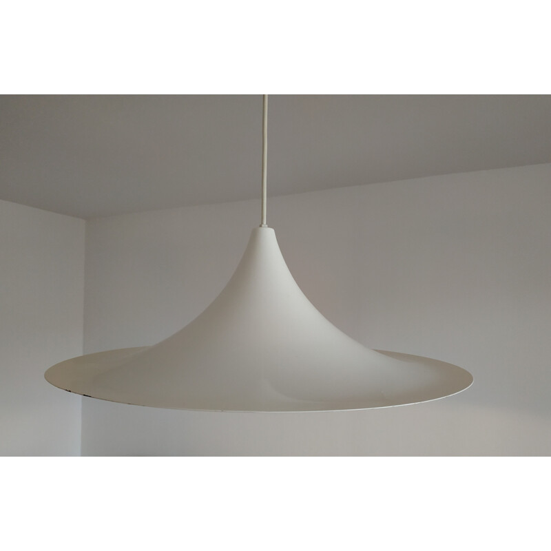 Vintage "Semi" hanging lamp from Fog & Morup in white aluminium 1970