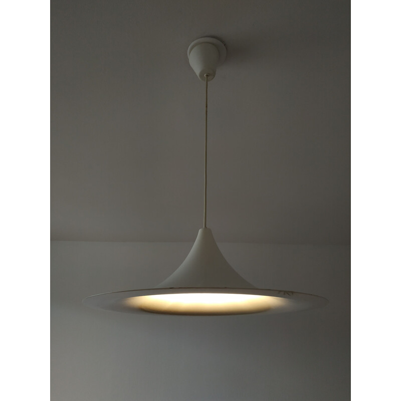 Vintage "Semi" hanging lamp from Fog & Morup in white aluminium 1970