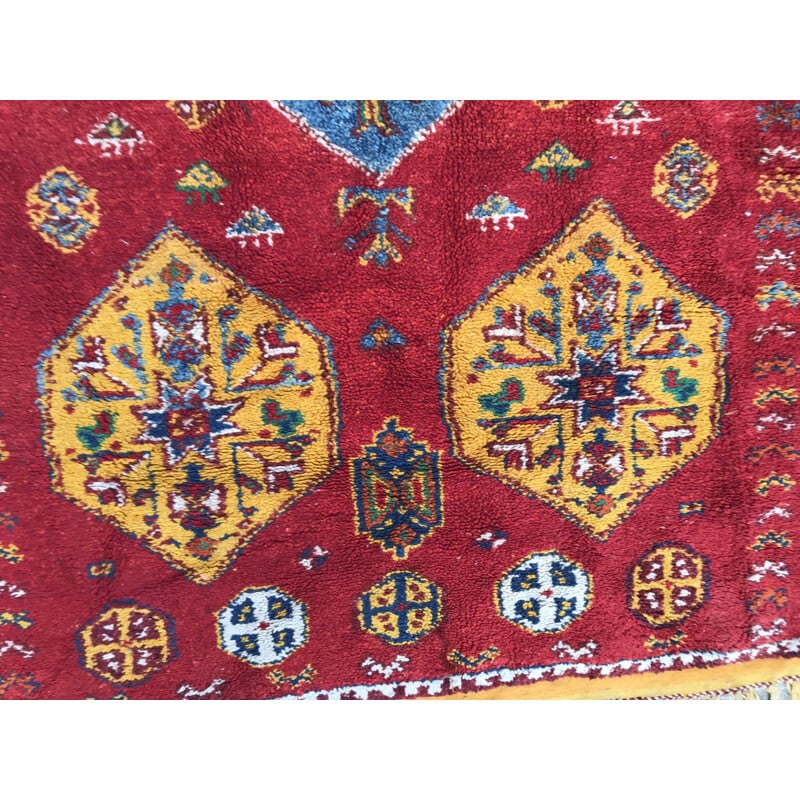 Red Moroccan carpet in wool