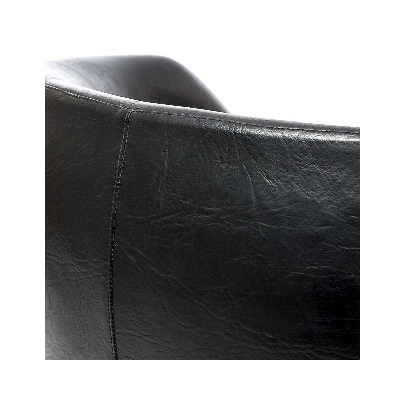 Luna armchair in black leatherette, Pierre GUARICHE, Meurop edition - 1960s